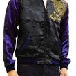 Load image into Gallery viewer, Satori Script Men's Japanese Souvenir Jacket Dragon Embroidered Sukajan GSJR-026 Black/Navy-Blue
