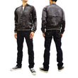 Load image into Gallery viewer, Satori Script Men's Japanese Souvenir Jacket Dragon Embroidered Sukajan GSJR-026 Black/Navy-Blue