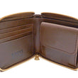 Load image into Gallery viewer, Men's Casual Leather Short Wallet Barns Outfitters Cordovan Zip Around Wallet LE-4319 Chocolate Brown
