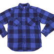 Load image into Gallery viewer, Momotaro Jeans Indigo Flannel Shirt Men's Heavy Herringbone Twill Buffalo Plaid Long Sleeve Work Shirt MLS1010M23
