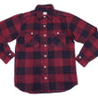 Load image into Gallery viewer, Momotaro Jeans Flannel Shirt Men's Herringbone Twill Buffalo Plaid Long Sleeve Work Shirt MLS1020M23 Red/Black