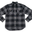 Load image into Gallery viewer, Momotaro Jeans Flannel Shirt Men's Herringbone Twill Buffalo Plaid Long Sleeve Work Shirt MLS1020M23 Gray/Black
