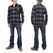 Load image into Gallery viewer, Momotaro Jeans Flannel Shirt Men's Herringbone Twill Buffalo Plaid Long Sleeve Work Shirt MLS1020M23 Gray/Black