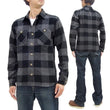 Load image into Gallery viewer, Momotaro Jeans Flannel Shirt Men's Herringbone Twill Buffalo Plaid Long Sleeve Work Shirt MLS1020M23 Gray/Black