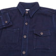 Load image into Gallery viewer, Momotaro Jeans Indigo Dobby Shirt Men's Solid Heavyweight Long Sleeve Button Up Work Shirt MZLS1070
