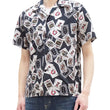 Load image into Gallery viewer, Momotaro Jeans Shirt Men's Short Sleeve Japanese Aloha Shirt Hawaiian Shirt MSS1010M31 Black