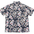 Load image into Gallery viewer, Momotaro Jeans Shirt Men's Short Sleeve Japanese Aloha Shirt Hawaiian Shirt MSS1010M31 Black