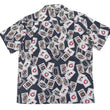 Load image into Gallery viewer, Momotaro Jeans Shirt Men's Short Sleeve Japanese Aloha Shirt Hawaiian Shirt MSS1010M31 Black