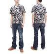 Load image into Gallery viewer, Momotaro Jeans Shirt Men's Short Sleeve Japanese Aloha Shirt Hawaiian Shirt MSS1010M31 Black