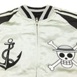 Load image into Gallery viewer, Hanatabi Gakudan Men's Japanese Souvenir Jacket Japanese ONE PIECE Sukajan Script OPSJ-001 Silver