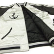 Load image into Gallery viewer, Hanatabi Gakudan Men's Japanese Souvenir Jacket Japanese ONE PIECE Sukajan Script OPSJ-001 Silver