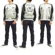 Load image into Gallery viewer, Hanatabi Gakudan Men's Japanese Souvenir Jacket Japanese ONE PIECE Sukajan Script OPSJ-001 Silver