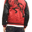 Load image into Gallery viewer, Hanatabi Gakudan Men's Japanese Souvenir Jacket Japanese ONE PIECE Sukajan Script OPSJ-002 Red