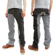 Load image into Gallery viewer, Kojima Genes Two Tone Panel Pants Men's Denim x Hickory Asymmetrical Contrast Panel Work Pants rnb1117 RNB-1117