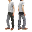 Load image into Gallery viewer, Kojima Genes Two Tone Panel Pants Men's Denim x Hickory Asymmetrical Contrast Panel Work Pants rnb1117 RNB-1117