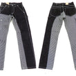Load image into Gallery viewer, Kojima Genes Two Tone Panel Pants Men's Denim x Hickory Asymmetrical Contrast Panel Work Pants rnb1117 RNB-1117