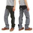 Load image into Gallery viewer, Kojima Genes Two Tone Panel Pants Men's Denim x Hickory Asymmetrical Contrast Panel Work Pants rnb1117 RNB-1117