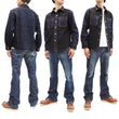 Load image into Gallery viewer, Kojima Genes Contrast Panel Shirt Men's Long Sleeve Two Tone Button Up Shirt rnb2081 RNB-2081 Black Duck Canvas/Indigo Denim