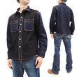 Load image into Gallery viewer, Kojima Genes Contrast Panel Shirt Men's Long Sleeve Two Tone Button Up Shirt rnb2081 RNB-2081 Black Duck Canvas/Indigo Denim