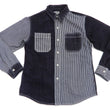 Load image into Gallery viewer, Kojima Genes Mixed Panel Shirt Men's Long Sleeve Two Tone Button Up Shirt rnb281s RNB-281S Denim x Hickory