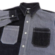 Load image into Gallery viewer, Kojima Genes Mixed Panel Shirt Men's Long Sleeve Two Tone Button Up Shirt rnb281s RNB-281S Denim x Hickory