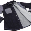 Load image into Gallery viewer, Kojima Genes Mixed Panel Shirt Men's Long Sleeve Two Tone Button Up Shirt rnb281s RNB-281S Denim x Hickory