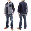 Load image into Gallery viewer, Kojima Genes Mixed Panel Shirt Men's Long Sleeve Two Tone Button Up Shirt rnb281s RNB-281S Denim x Hickory