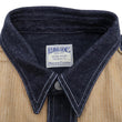 Load image into Gallery viewer, Kojima Genes Mixed Panel Shirt Men's Denim x Herringbone Long Sleeve Two Tone Button Up Shirt rnb282S RNB-282S Beige
