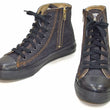 Load image into Gallery viewer, Kojima Genes High Top Denim Sneakers Men's Side Zip Jean Shoes RNB-8003 rnb8003 Deep Blue Indigo