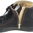 Load image into Gallery viewer, Kojima Genes High Top Denim Sneakers Men's Side Zip Jean Shoes RNB-8003 rnb8003 Deep Blue Indigo