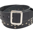 Load image into Gallery viewer, Sugar Cane Studded Belt Men's Ccasual 40mm Wide/4mm Thick Cowhide Leather Belt with Single Prong Square-Shaped Buckle SC02321 119 Black