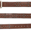 Load image into Gallery viewer, Sugar Cane Studded Belt Men's Ccasual 40mm Wide/4mm Thick Cowhide Leather Belt with Single Prong Square-Shaped Buckle SC02321 138 Brown