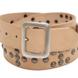 Load image into Gallery viewer, Sugar Cane Studded Belt Men's Ccasual 40mm Wide/4mm Thick Cowhide Leather Belt with Single Prong Square-Shaped Buckle SC02321 133 Beige