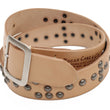 Load image into Gallery viewer, Sugar Cane Studded Belt Men's Ccasual 40mm Wide/4mm Thick Cowhide Leather Belt with Single Prong Square-Shaped Buckle SC02321 133 Beige