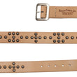 Load image into Gallery viewer, Sugar Cane Studded Belt Men's Ccasual 40mm Wide/4mm Thick Cowhide Leather Belt with Single Prong Square-Shaped Buckle SC02321 133 Beige