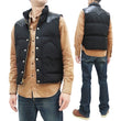 Load image into Gallery viewer, Sugar Cane Down Vest with Leather Yoke Panel Men's Winter Outerwear Vest SC15222 119 Black/Black