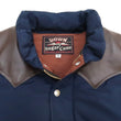 Load image into Gallery viewer, Sugar Cane Down Vest with Leather Yoke Panel Men's Winter Outerwear Vest SC15222 128 Navy-Blue/Brown