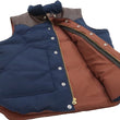 Load image into Gallery viewer, Sugar Cane Down Vest with Leather Yoke Panel Men's Winter Outerwear Vest SC15222 128 Navy-Blue/Brown