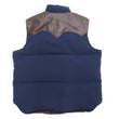 Load image into Gallery viewer, Sugar Cane Down Vest with Leather Yoke Panel Men's Winter Outerwear Vest SC15222 128 Navy-Blue/Brown