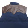 Load image into Gallery viewer, Sugar Cane Down Vest with Leather Yoke Panel Men's Winter Outerwear Vest SC15222 128 Navy-Blue/Brown