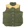 Load image into Gallery viewer, Sugar Cane Down Vest with Leather Yoke Panel Men's Winter Outerwear Vest SC15222 149 Olive/Camel