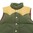 Load image into Gallery viewer, Sugar Cane Down Vest with Leather Yoke Panel Men's Winter Outerwear Vest SC15222 149 Olive/Camel