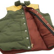 Load image into Gallery viewer, Sugar Cane Down Vest with Leather Yoke Panel Men's Winter Outerwear Vest SC15222 149 Olive/Camel