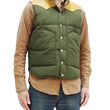 Load image into Gallery viewer, Sugar Cane Down Vest with Leather Yoke Panel Men's Winter Outerwear Vest SC15222 149 Olive/Camel