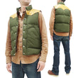 Load image into Gallery viewer, Sugar Cane Down Vest with Leather Yoke Panel Men's Winter Outerwear Vest SC15222 149 Olive/Camel