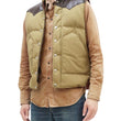 Load image into Gallery viewer, Sugar Cane Down Vest with Leather Yoke Panel Men's Winter Outerwear Vest SC15222 133 Beige/Brown