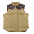 Load image into Gallery viewer, Sugar Cane Down Vest with Leather Yoke Panel Men's Winter Outerwear Vest SC15222 133 Beige/Brown