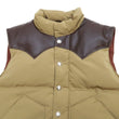 Load image into Gallery viewer, Sugar Cane Down Vest with Leather Yoke Panel Men's Winter Outerwear Vest SC15222 133 Beige/Brown