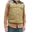 Load image into Gallery viewer, Sugar Cane Down Vest with Leather Yoke Panel Men's Winter Outerwear Vest SC15222 133 Beige/Brown