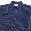Load image into Gallery viewer, Sugar Cane Men's Indigo Wabash Stripe Work Shirt Long Sleeve Button Up Shirt SC25551A